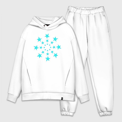 Мужской костюм оверсайз Вихрь звезд / Белый – фото 1