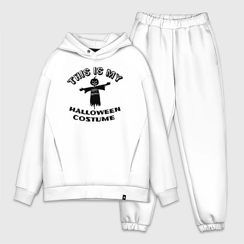 Мужской костюм оверсайз Это мой хэлоуин костюм с пугалом / Белый – фото 1