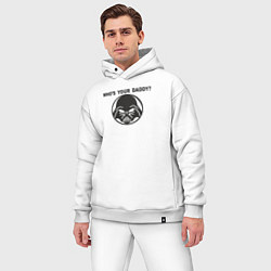 Мужской костюм оверсайз Кто твой папочка, цвет: белый — фото 2