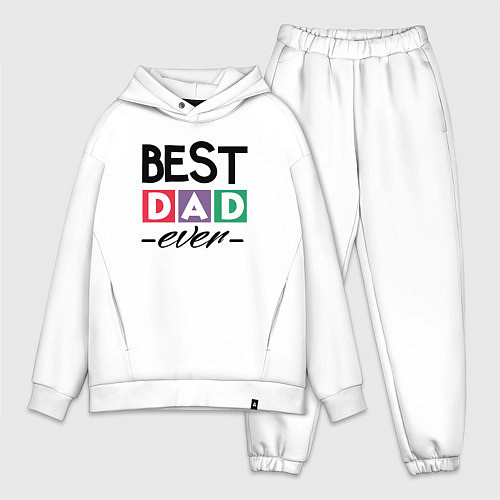 Мужской костюм оверсайз Лучший папочка на свете / Белый – фото 1