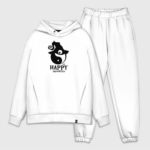 Мужской костюм оверсайз Счастливого Хэллоуина и гармонии / Белый – фото 1