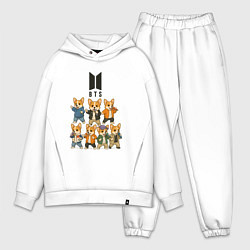 Мужской костюм оверсайз BTS группа из корги, цвет: белый