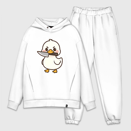 Мужской костюм оверсайз Утенок с ножом / Белый – фото 1