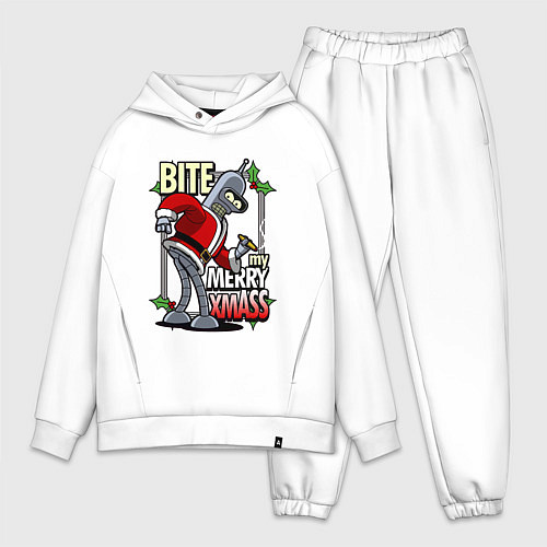 Мужской костюм оверсайз Bender - bite my xmaas / Белый – фото 1