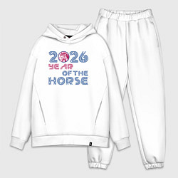 Мужской костюм оверсайз 2026 год красной огненной лошади