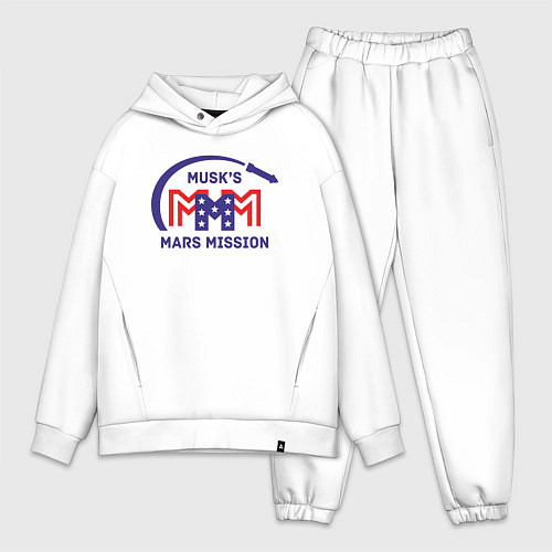 Мужской костюм оверсайз Миссия на Марс Маска / Белый – фото 1