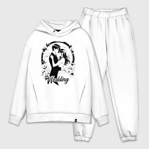 Мужской костюм оверсайз Свадьба аниме / Белый – фото 1