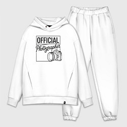 Мужской костюм оверсайз Официальный фотограф, цвет: белый