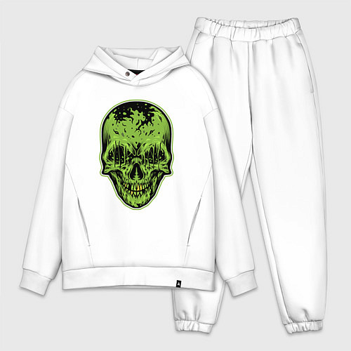 Мужской костюм оверсайз Green skeletor / Белый – фото 1