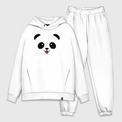 Мужской костюм оверсайз Весёлая панда, цвет: белый