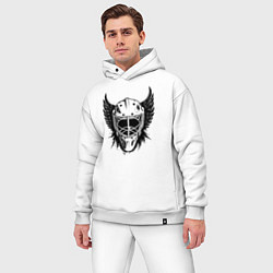 Мужской костюм оверсайз Крылатая хоккейная маска, цвет: белый — фото 2