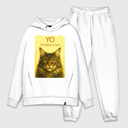 Мужской костюм оверсайз Yo - Im Maine Coon / Белый – фото 1