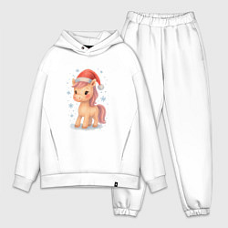 Мужской костюм оверсайз Маленькая милая лошадка, цвет: белый