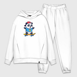 Мужской костюм оверсайз Милая панда на скейте
