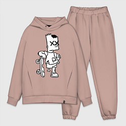 Мужской костюм оверсайз Bart Simpsons Zombie, цвет: пыльно-розовый