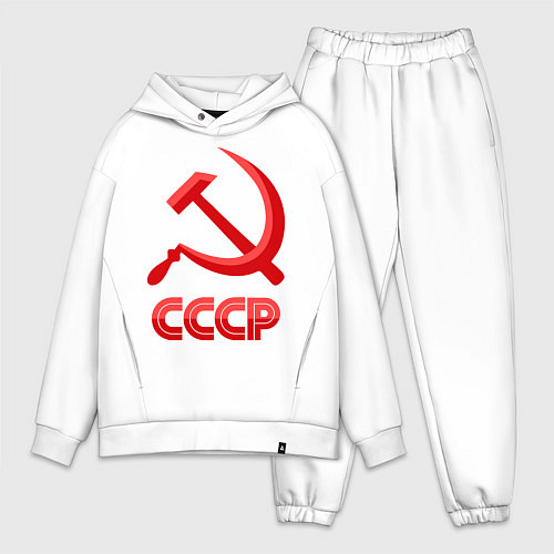 Мужской костюм оверсайз СССР Логотип / Белый – фото 1