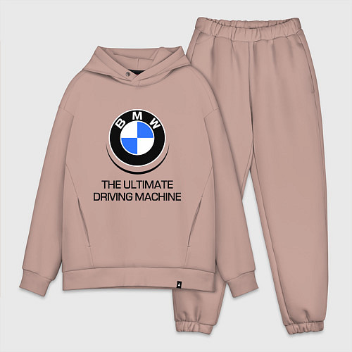 Мужской костюм оверсайз BMW Driving Machine / Пыльно-розовый – фото 1