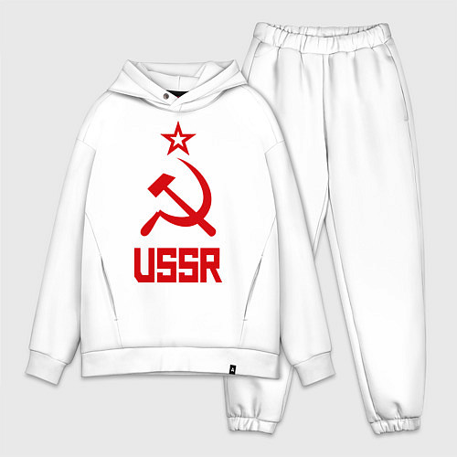 Мужской костюм оверсайз СССР - великая держава / Белый – фото 1