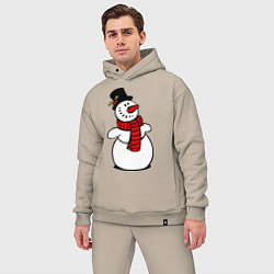 Мужской костюм оверсайз Весёлый снеговик, цвет: миндальный — фото 2