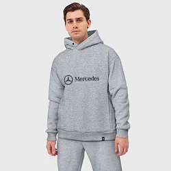 Мужской костюм оверсайз Mercedes Logo, цвет: меланж — фото 2