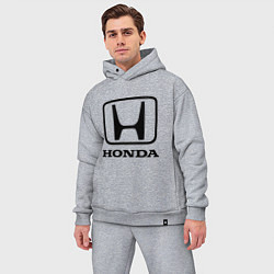 Мужской костюм оверсайз Honda logo, цвет: меланж — фото 2