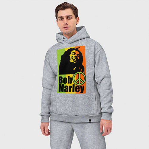 Мужской костюм оверсайз Bob Marley: Jamaica / Меланж – фото 3