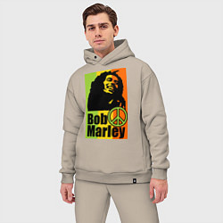 Мужской костюм оверсайз Bob Marley: Jamaica, цвет: миндальный — фото 2