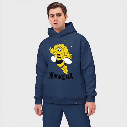 Мужской костюм оверсайз Жена / Тёмно-синий – фото 3