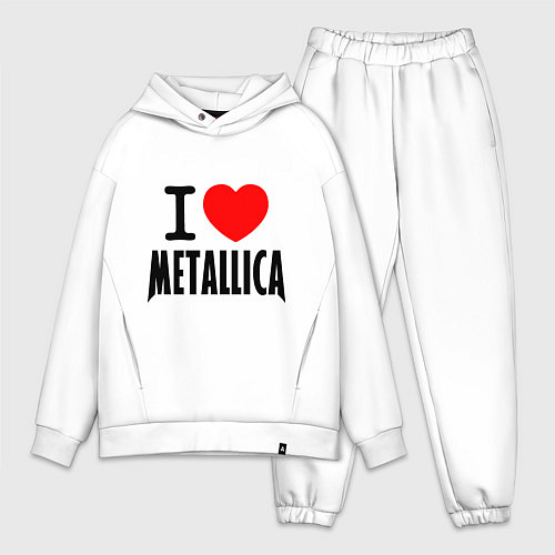 Мужской костюм оверсайз I love Metallica / Белый – фото 1