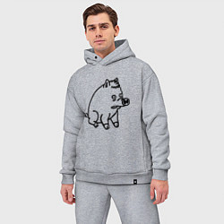 Мужской костюм оверсайз Pig, цвет: меланж — фото 2