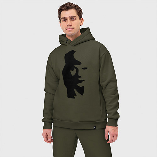 Мужской костюм оверсайз Саксофонист или девушка / Хаки – фото 3