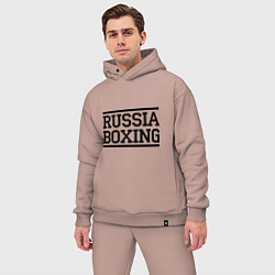Мужской костюм оверсайз Russia boxing, цвет: пыльно-розовый — фото 2