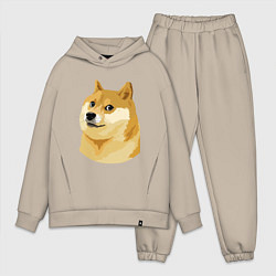 Мужской костюм оверсайз Doge, цвет: миндальный