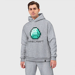 Мужской костюм оверсайз Minecraft Diamond, цвет: меланж — фото 2