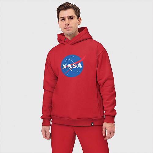 Мужской костюм оверсайз NASA: Logo / Красный – фото 3