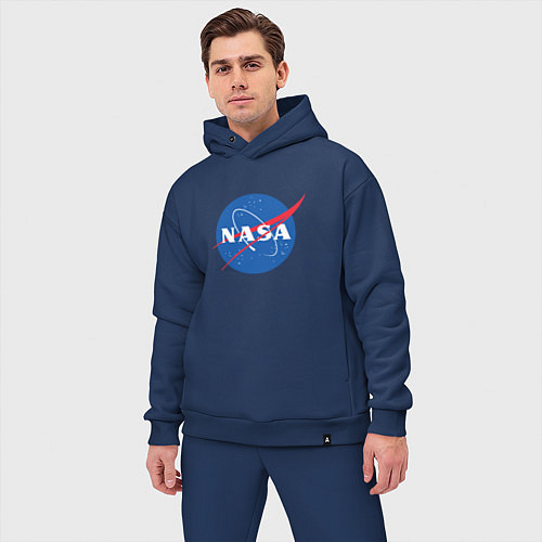 Мужской костюм оверсайз NASA: Logo / Тёмно-синий – фото 3