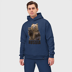 Мужской костюм оверсайз Russia: Poly Bear, цвет: тёмно-синий — фото 2