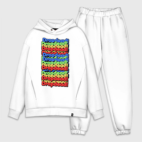 Мужской костюм оверсайз DropDead надписи / Белый – фото 1
