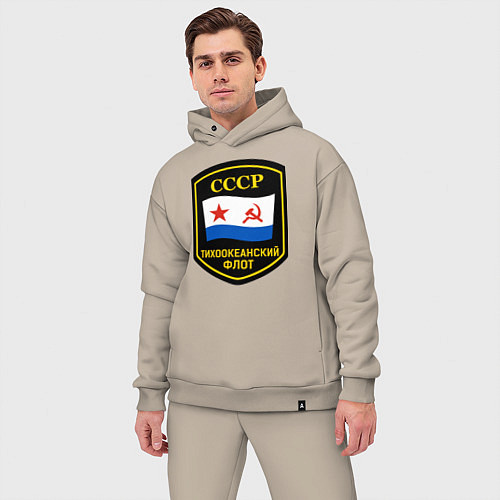 Мужской костюм оверсайз Тихоокеанский флот СССР / Миндальный – фото 3