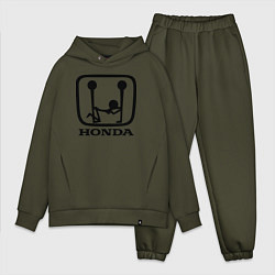 Мужской костюм оверсайз Honda Logo Sexy цвета хаки — фото 1