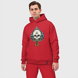 Мужской костюм оверсайз Череп (skull) (цветной), цвет: красный — фото 2