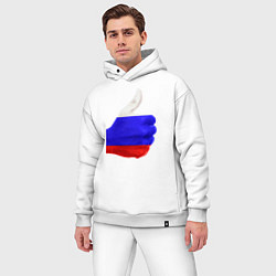 Мужской костюм оверсайз Россия мне нравится!, цвет: белый — фото 2