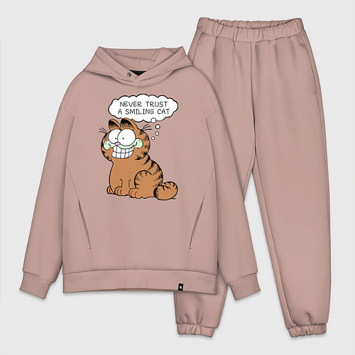 Мужской костюм оверсайз Garfield: Smiling Cat / Пыльно-розовый – фото 1