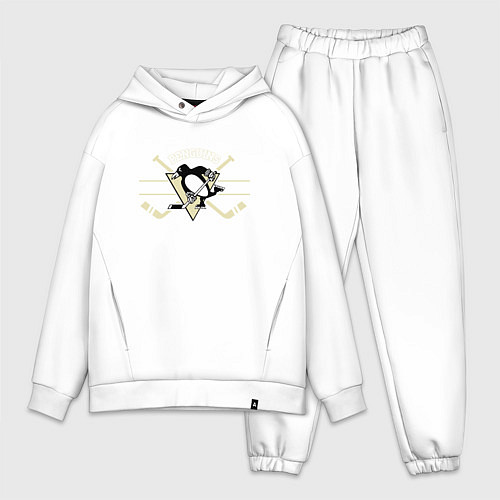 Мужской костюм оверсайз Pittsburgh Penguins: Est.1967 / Белый – фото 1