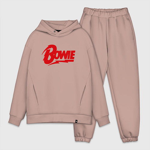 Мужской костюм оверсайз Bowie Logo / Пыльно-розовый – фото 1