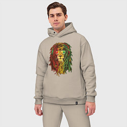 Мужской костюм оверсайз Rasta Lion, цвет: миндальный — фото 2
