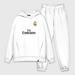 Мужской костюм оверсайз Real Madrid: Fly Emirates, цвет: белый