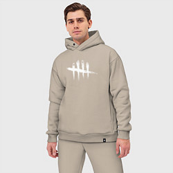 Мужской костюм оверсайз Dead by Daylight White Logo, цвет: миндальный — фото 2