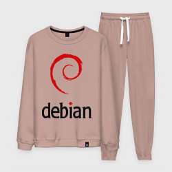 Костюм хлопковый мужской Debian, цвет: пыльно-розовый