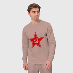 Костюм хлопковый мужской Звезда СССР, цвет: пыльно-розовый — фото 2
